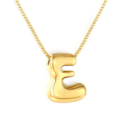 Alphabet Pendant A-Z 1.2 Box 40+5cm + 6mm Round Tail Tag Necklace Gold asonjewelry