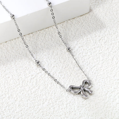 Bow Pendant Necklace 40+5cm asonjewelry