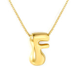 Alphabet Pendant A-Z 1.2 Box 40+5cm + 6mm Round Tail Tag Necklace Gold
