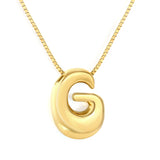 Alphabet Pendant A-Z 1.2 Box 40+5cm + 6mm Round Tail Tag Necklace Gold