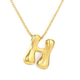 Alphabet Pendant A-Z 1.2 Box 40+5cm + 6mm Round Tail Tag Necklace Gold