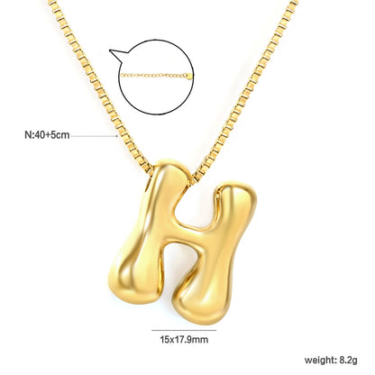 Alphabet Pendant A-Z 1.2 Box 40+5cm + 6mm Round Tail Tag Necklace Gold asonjewelry
