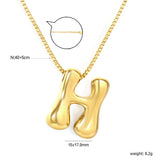 Alphabet Pendant A-Z 1.2 Box 40+5cm + 6mm Round Tail Tag Necklace Gold