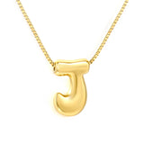 Alphabet Pendant A-Z 1.2 Box 40+5cm + 6mm Round Tail Tag Necklace Gold