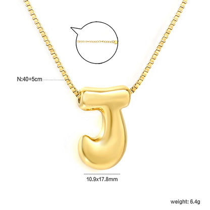 Alphabet Pendant A-Z 1.2 Box 40+5cm + 6mm Round Tail Tag Necklace Gold asonjewelry