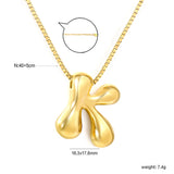 Alphabet Pendant A-Z 1.2 Box 40+5cm + 6mm Round Tail Tag Necklace Gold