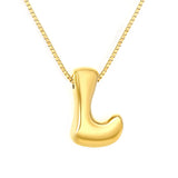 Alphabet Pendant A-Z 1.2 Box 40+5cm + 6mm Round Tail Tag Necklace Gold
