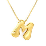Alphabet Pendant A-Z 1.2 Box 40+5cm + 6mm Round Tail Tag Necklace Gold