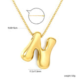 Alphabet Pendant A-Z 1.2 Box 40+5cm + 6mm Round Tail Tag Necklace Gold