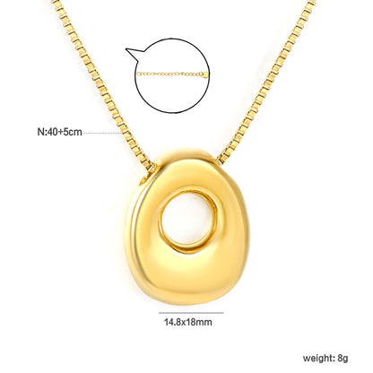 Alphabet Pendant A-Z 1.2 Box 40+5cm + 6mm Round Tail Tag Necklace Gold asonjewelry