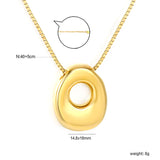 Alphabet Pendant A-Z 1.2 Box 40+5cm + 6mm Round Tail Tag Necklace Gold