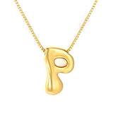 Alphabet Pendant A-Z 1.2 Box 40+5cm + 6mm Round Tail Tag Necklace Gold