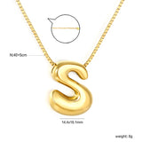 Alphabet Pendant A-Z 1.2 Box 40+5cm + 6mm Round Tail Tag Necklace Gold