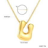 Alphabet Pendant A-Z 1.2 Box 40+5cm + 6mm Round Tail Tag Necklace Gold