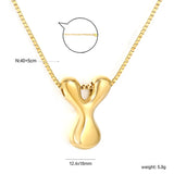 Alphabet Pendant A-Z 1.2 Box 40+5cm + 6mm Round Tail Tag Necklace Gold