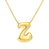 Alphabet Pendant A-Z 1.2 Box 40+5cm + 6mm Round Tail Tag Necklace Gold