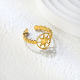 Golden Star-Center SS Open Ring (Vintage-Modern)