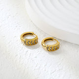 4.5 x 11mm hexagonal with imitation white Czech diamonds, earring hook 2.2 x inner diameter 10mm, gold-colored earrings