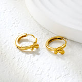 6.2 x 6.4mm Polished Butterfly, Ear Hook 2.2 x Inner Diameter 10mm, Earrings, Gold