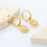 Wire 2*OUTSIDE DIAMETER 14.1mm EAR BUTTONS+10.2*12mm LACE OVAL WHITE REAL ZIRCONI BAND CNC DIAMONDED WHITE ZIRCONI RINGS EARRINGS Gold color