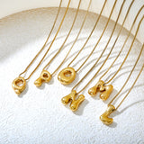 Alphabet Pendant A-Z 1.2 Box 40+5cm + 6mm Round Tail Tag Necklace Gold