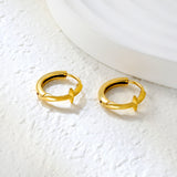 5.4mm cross-shaped with polished finish, earring hook 2.2 x inner diameter 10mm, gold-colored earrings