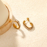 4.8*25.5mm Long C White Zircon Earrings, Gold