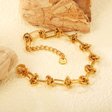 9.8mm chain at the widest point 17+3cm+6mm round plate bracelet Gold color