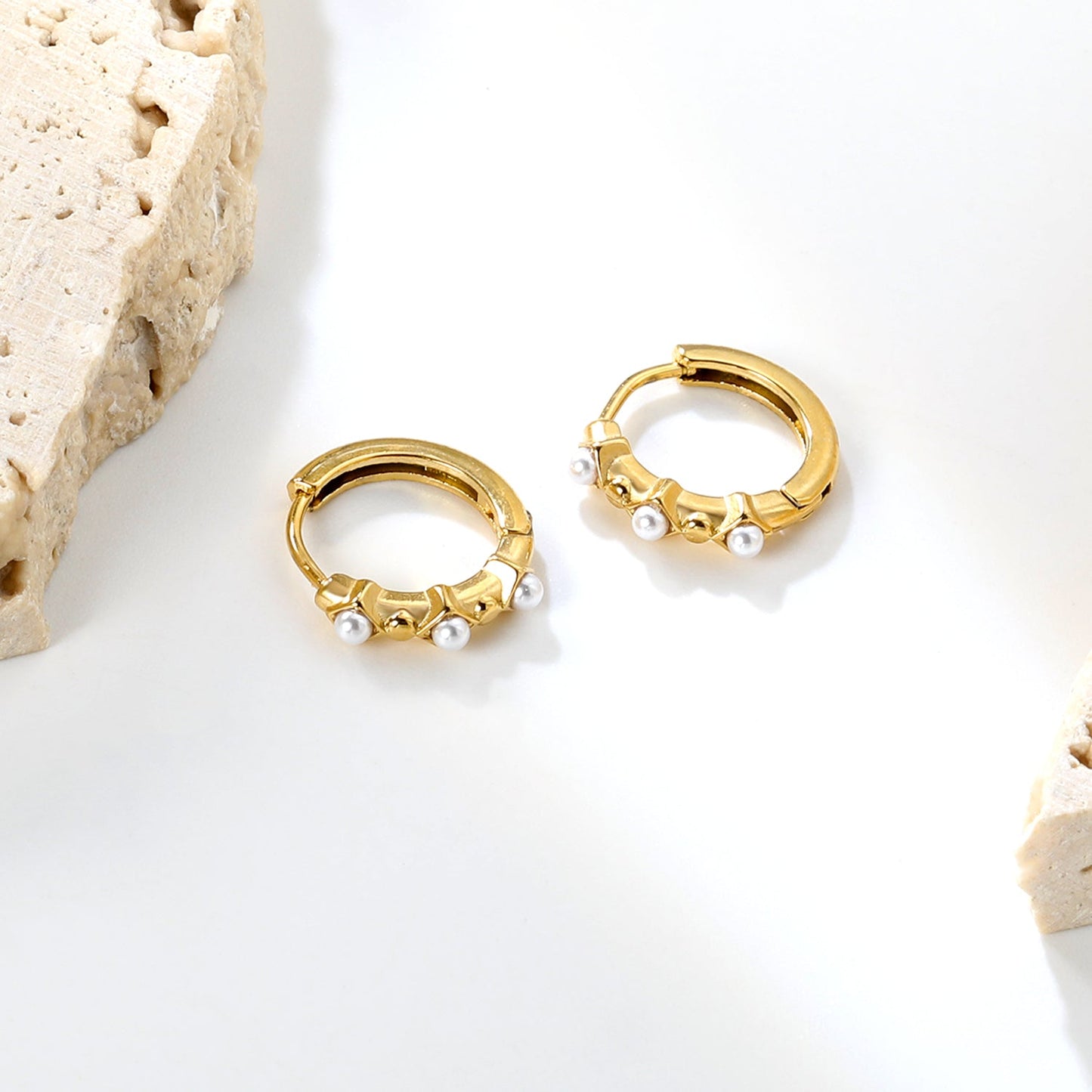 3.2*11.4mm diamond-shaped sticky imitation white Czech diamonds/pearl earrings 2.2*10mm inner diameter earrings gold color asonjewelry