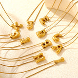 Alphabet Pendant A-Z 1.2 Box 40+5cm + 6mm Round Tail Tag Necklace Gold