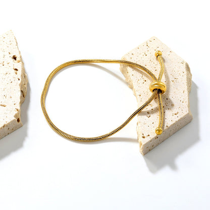 4.6*8.9mm Hollow Round Live Clasp 23cm Bracelet Golden asonjewelry