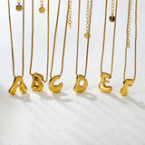 Alphabet Pendant A-Z 1.2 Box 40+5cm + 6mm Round Tail Tag Necklace Gold
