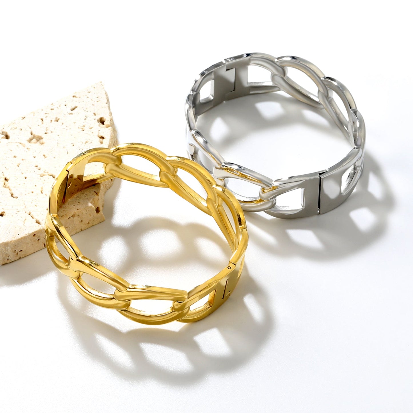 W17.7*ID60mm Bracelet Steel/Golden asonjewelry