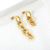 11*33.3mm 3 links +11*53mm 5 links chain AB style earrings gold color
