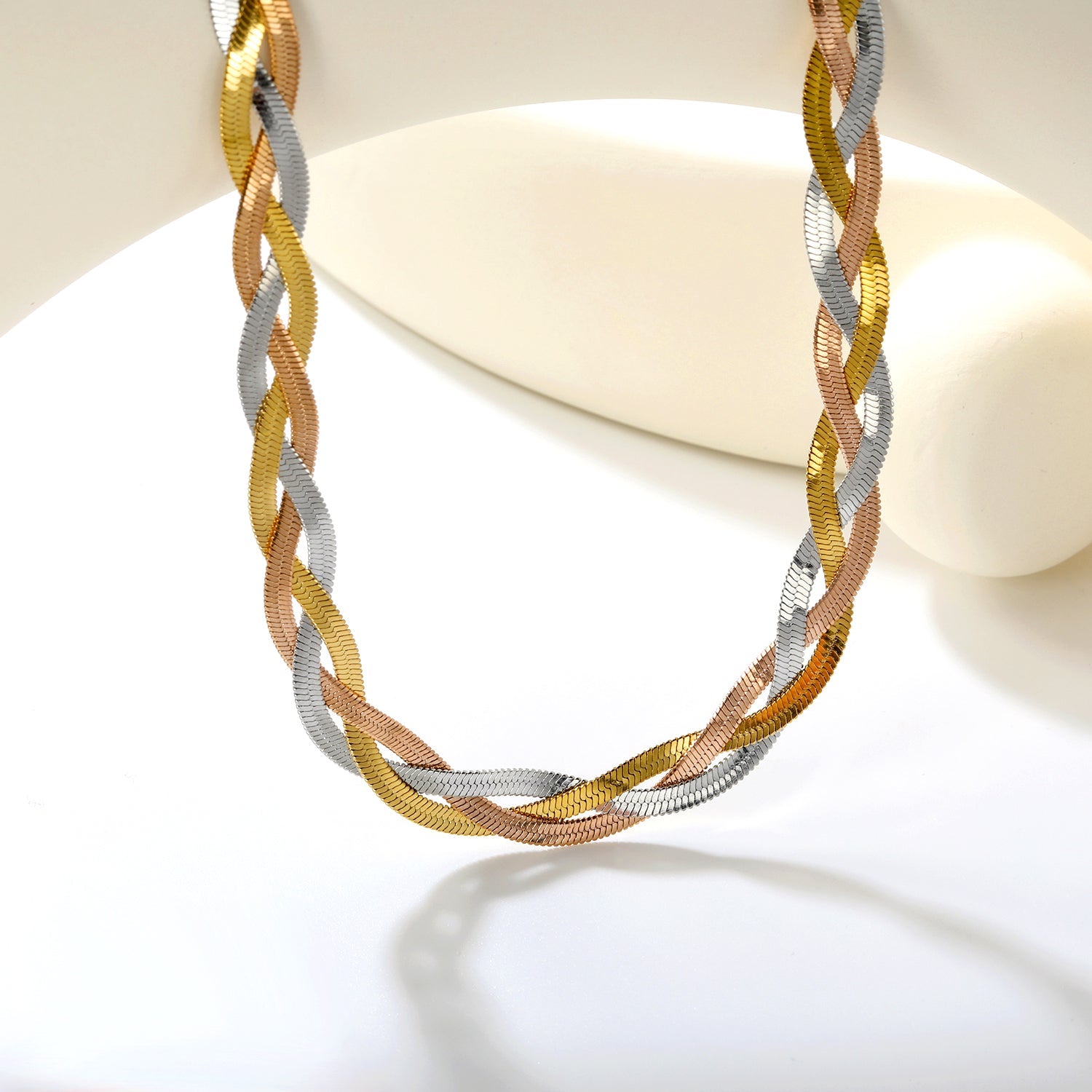 8mm*40+5cm+6mm Tricolor Braided Matching Chain Colorful asonjewelry