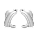 16.2*23mm X-Shaped Stud Earrings Steel/Gold/Mixed Colors