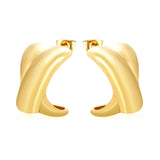 16.2*23mm X-Shaped Stud Earrings Steel/Gold/Mixed Colors
