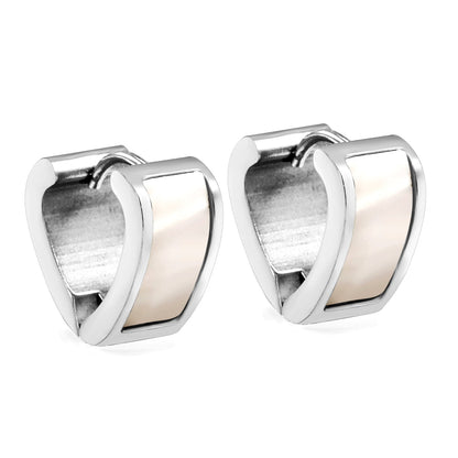 Heart shaped with white shell earrings 2.2*width 6.7*height 14mm steel color & gold color asonjewelry