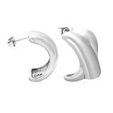 16.2*23mm X-Shaped Stud Earrings Steel/Gold/Mixed Colors