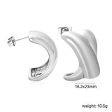 16.2*23mm X-Shaped Stud Earrings Steel/Gold/Mixed Colors