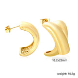 16.2*23mm X-Shaped Stud Earrings Steel/Gold/Mixed Colors