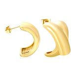 16.2*23mm X-Shaped Stud Earrings Steel/Gold/Mixed Colors