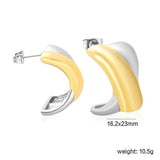 16.2*23mm X-Shaped Stud Earrings Steel/Gold/Mixed Colors