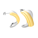 16.2*23mm X-Shaped Stud Earrings Steel/Gold/Mixed Colors