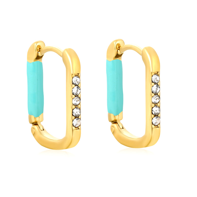 11.1*14.7mm Teardrop + Diamond Ear Cuff, Gold