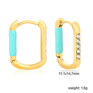 11.1*14.7mm Teardrop + Diamond Ear Cuff, Gold
