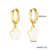 2.0*8.5mm inner ear hook + 8.2mm light blue/purple/yellow/orange/white/pink/green/red sunflower earrings in gold