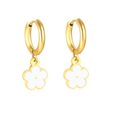 2.0*8.5mm inner ear hook + 8.2mm light blue/purple/yellow/orange/white/pink/green/red sunflower earrings in gold