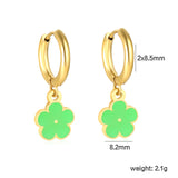 2.0*8.5mm inner ear hook + 8.2mm light blue/purple/yellow/orange/white/pink/green/red sunflower earrings in gold