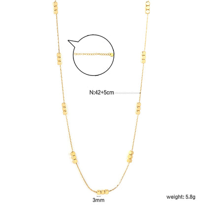 27 Chamfered Square Blocks 3mm Hammered Square Round Tag Necklace Gold asonjewelry